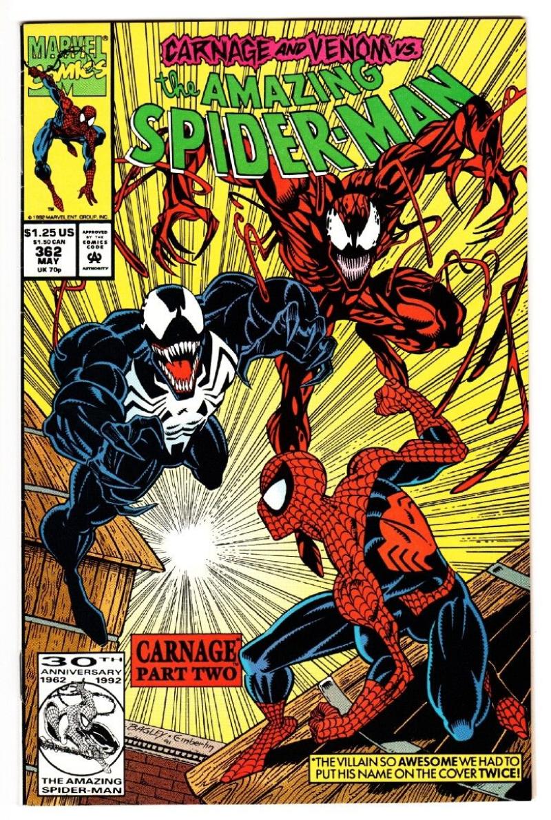 SPIDER-MAN #362, VF/NM, Carnage, Venom, Amazing, 1963, more ASM in store