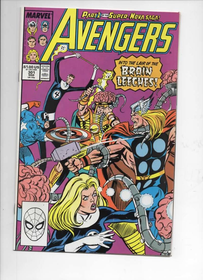 AVENGERS #301, VF, Fantastic Four, Brain Leeches, 1963 1989, more Marvel in store