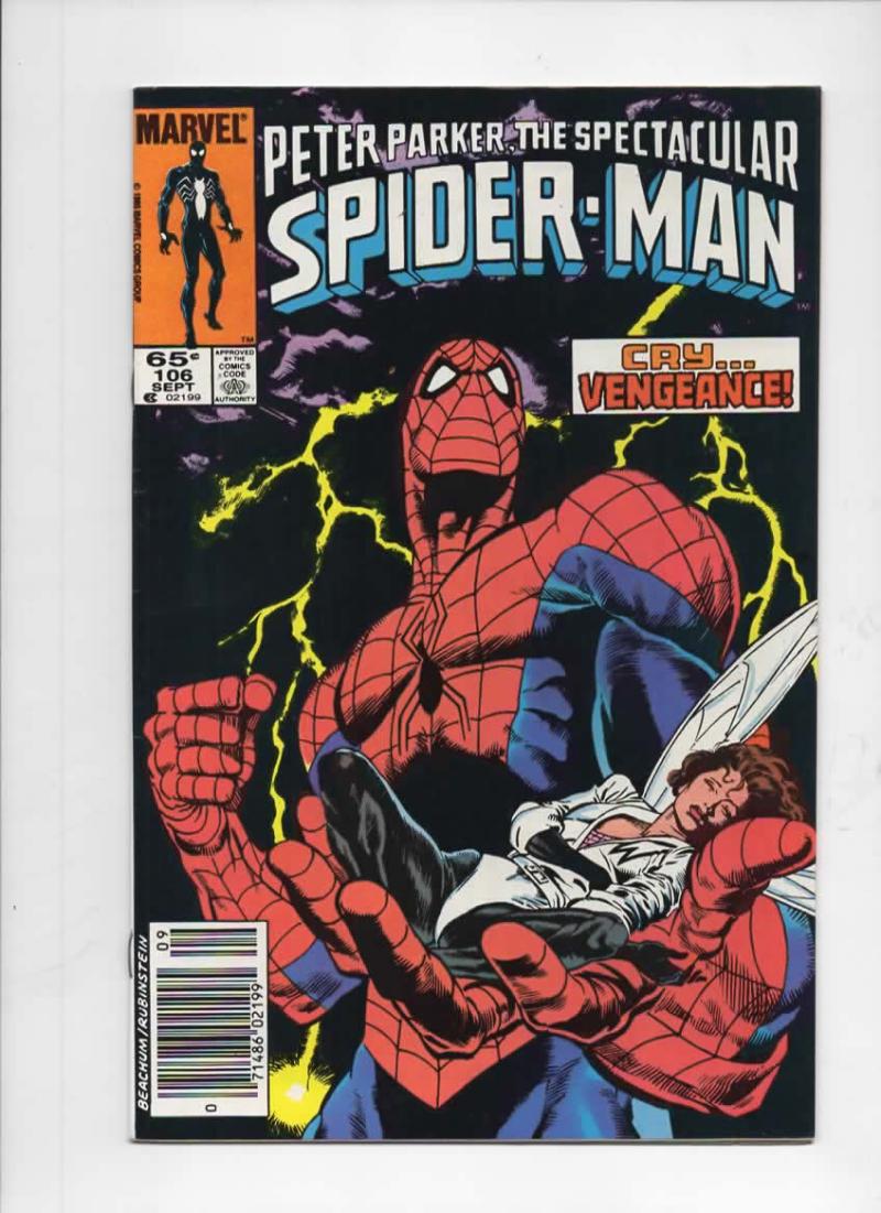 Peter Parker SPECTACULAR SPIDER-MAN #106 FN, No Fury 1976 1985 more in store